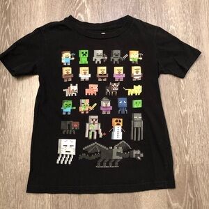 Minecraft Sprites Boys Black T-shirt‎ x-small